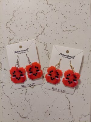 Red Tulip Earrings
