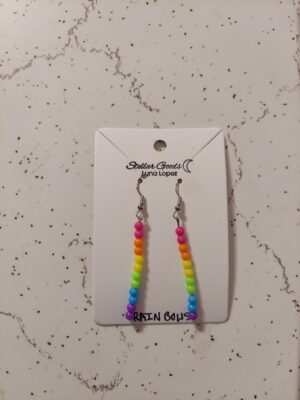 Rainbows Opaque Dangle Earrings OOAK