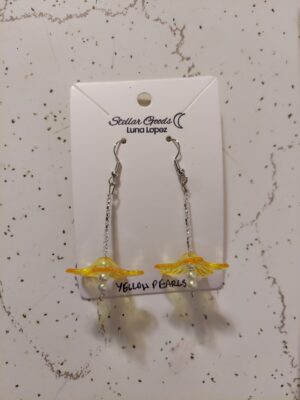 Yellow Pearls Earrings OOAK