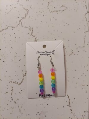 Rainbow Clear and Opaque Earrings OOAK