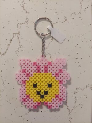 Pink Daisy Keychain