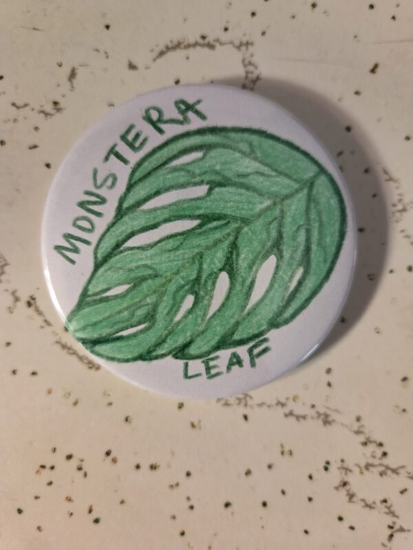 Monstera Leaf Pin 58mm - Waterproof
