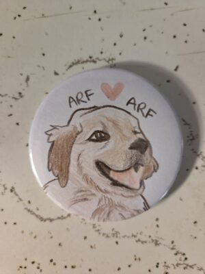 Golden Retriever Puppy Dog Pin 58mm - Waterproof