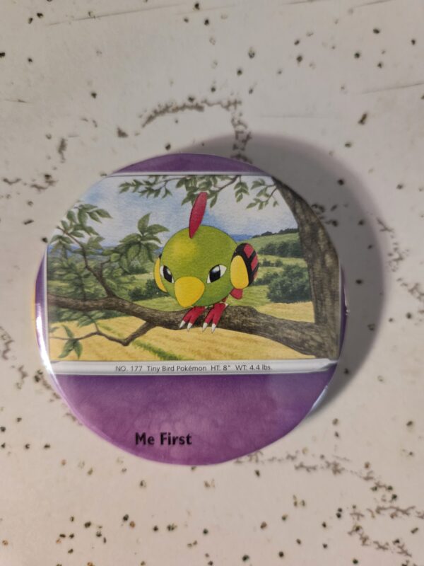 Natu Pokemon Large Pin 58mm - Waterproof
