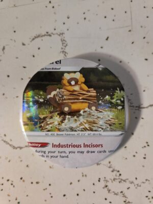 Bibarel Holo Pokemon Pin 58mm - Raw Card