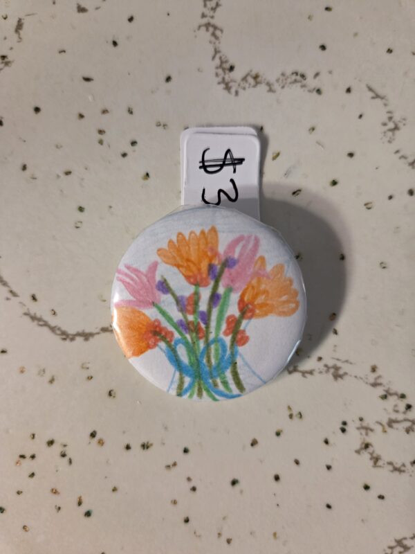 Small Warm Flower Bouquet Pin 32mm - Waterproof