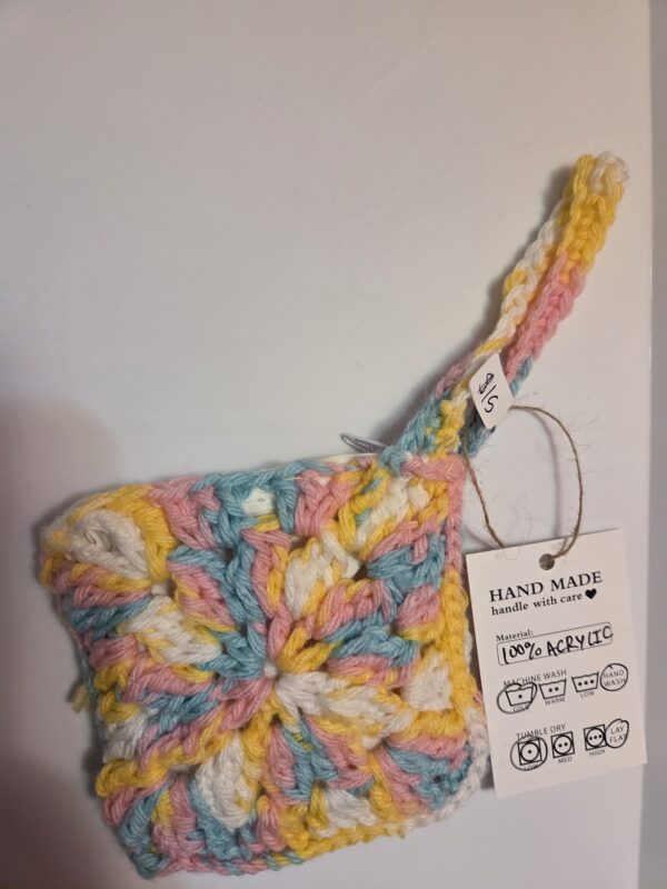 Rainbow Pastels Granny Square Coin Purse