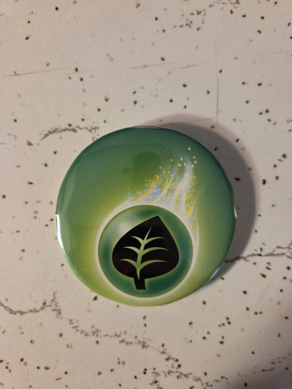 Off-Center Leaf Energy Pokemon Pin 58mm - Waterproof