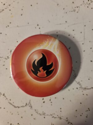 Fire Energy Pokemon Pin 58mm