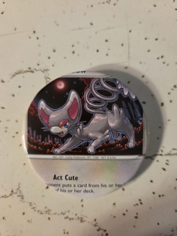 Glameow Pokemon Pin 58mm - Raw Card