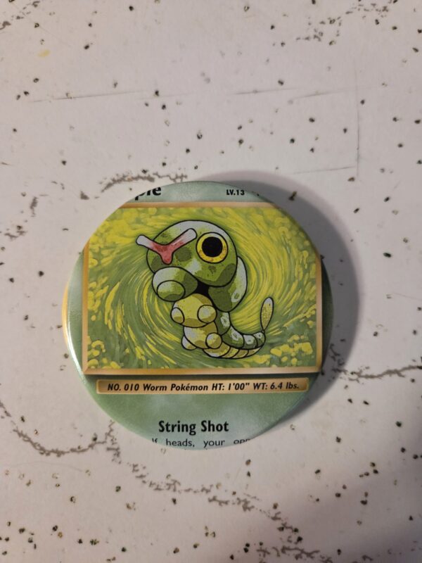 Caterpie Pokemon Pin 58mm - Raw Card