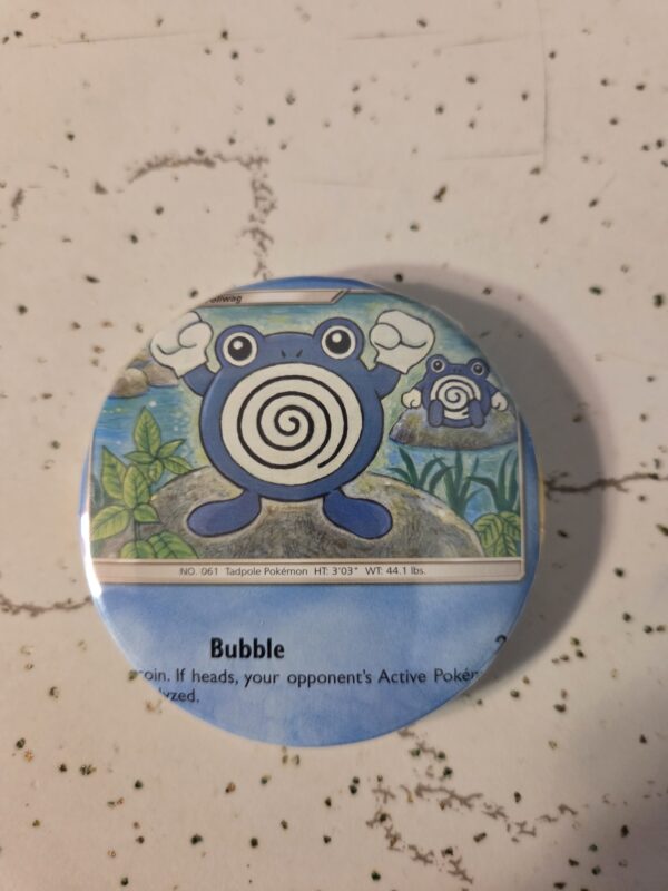 Poliwhirl Pokemon Pin 58mm - Waterproof