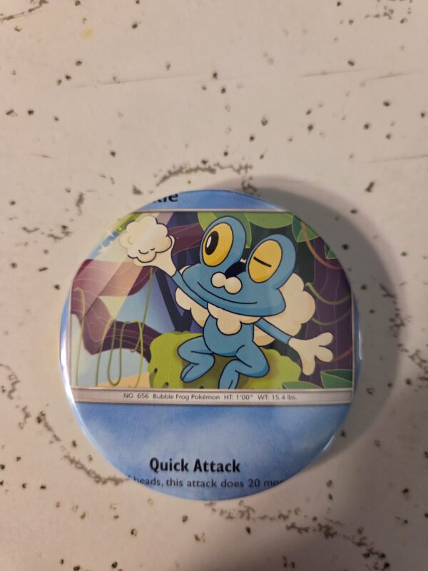 Froakie Pokemon Pin 58mm - Waterproof