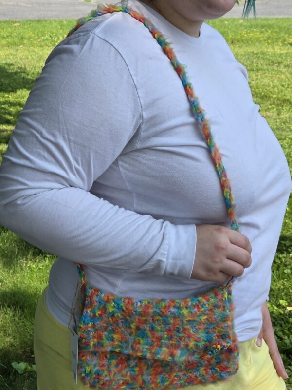Rainbow Brushed Bag With Twisty Strap