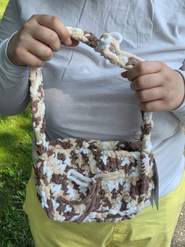 Brown and Cream Gradient Bag with Hand-sewn Bows