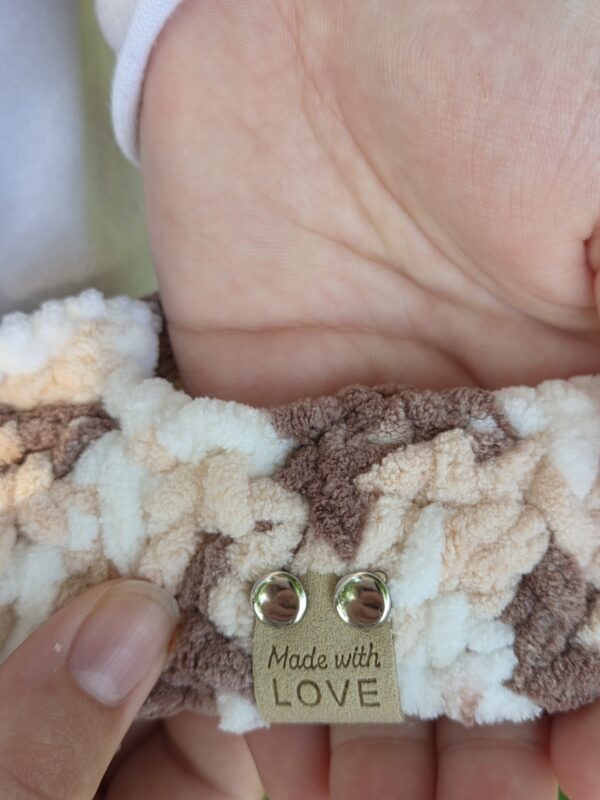 Brown and Cream Gradient Bag with Hand-sewn Bows - Image 5