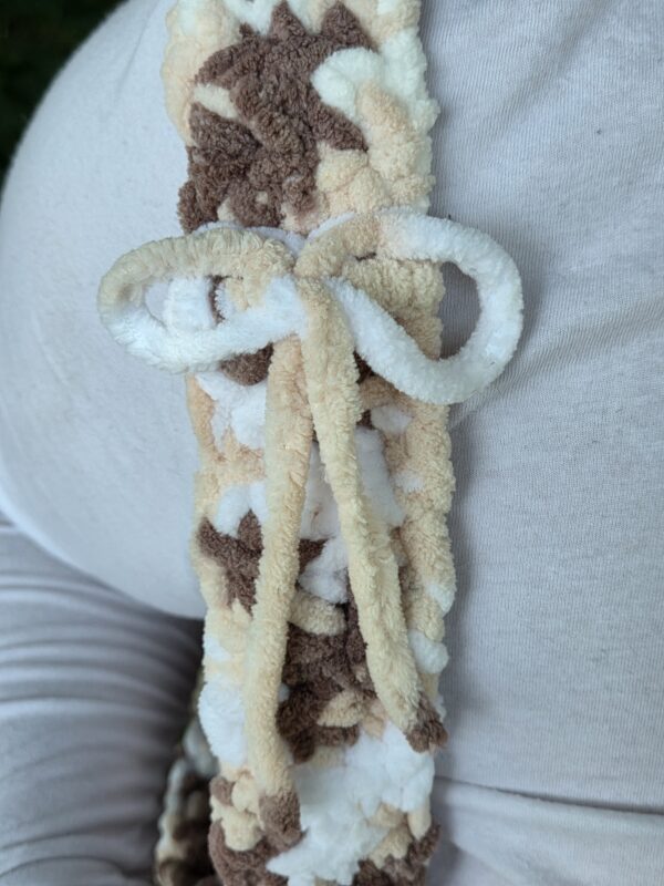 Brown and Cream Gradient Bag with Hand-sewn Bows - Image 7