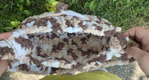 Brown and Cream Gradient Bag with Hand-sewn Bows - Image 10